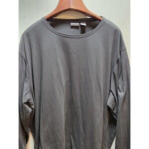 Carolina COLOURS Plus Shirt Womens 28W Green Crew Neck Long Sleeve Basic Top